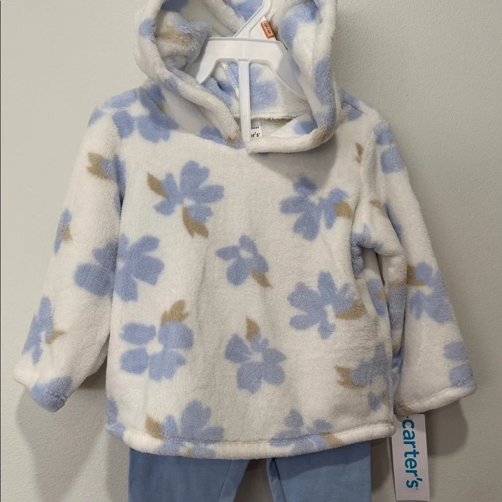 Carter's Blue Floral Fleece Hoodie Set